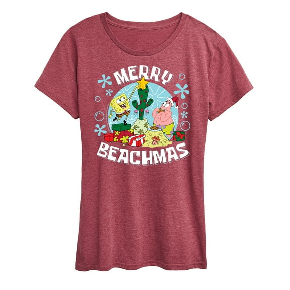SpongeBob SquarePants - Merry Beachmas - Women's Lightweight French Terry Pullover