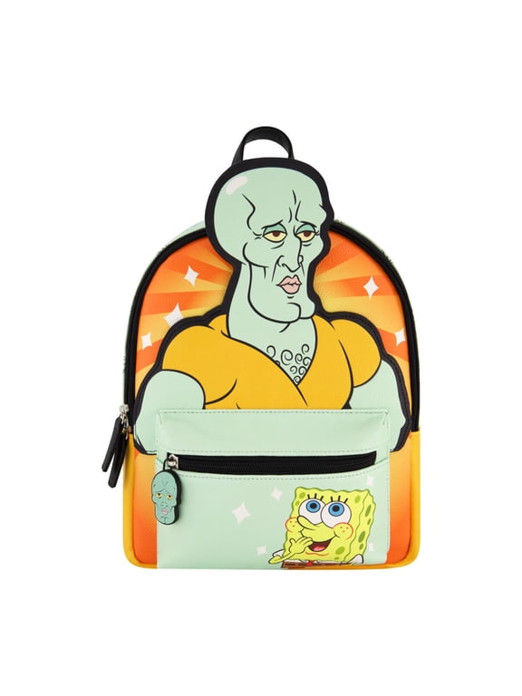 Mini Backpack, Handsome Squidward Small Travel Bag Purse for Men and Women, Adjustable Shoulder Straps, Multi, 11 Inch