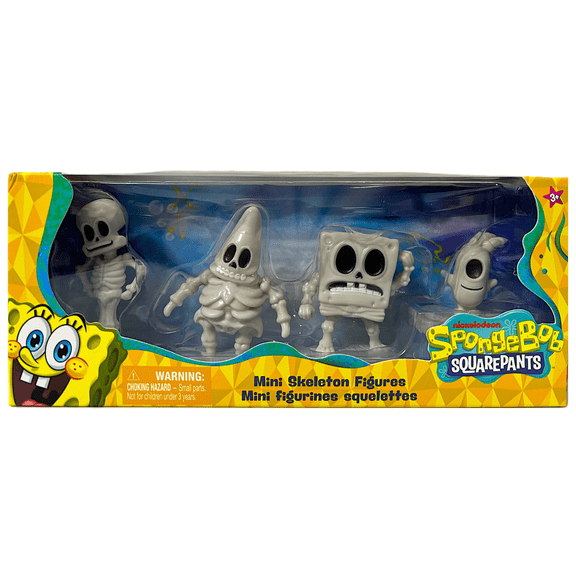 SpongeBob SquarePants Mini Skeleton Figure Set, 4 Character Figures