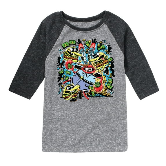 SpongeBob SquarePants - Mr K Money - Toddler & Youth Raglan Graphic T-Shirt