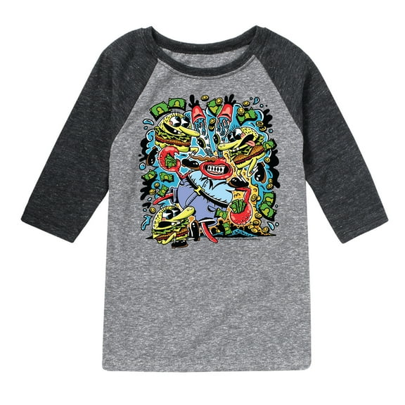 SpongeBob SquarePants - Mr K Money - Toddler & Youth Raglan Graphic T-Shirt
