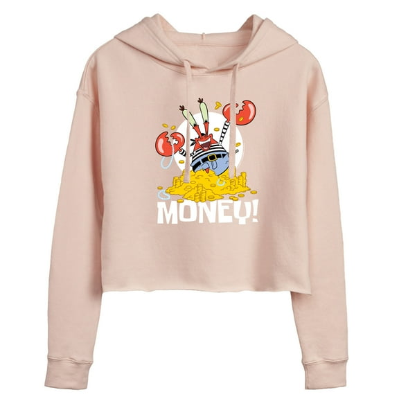 SpongeBob SquarePants - Mr. Krabs Money - Juniors Cropped Pullover Hoodie