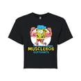 thumbnail image 1 of SpongeBob SquarePants - Musclebob Buffpants - Juniors Cropped Cotton Blend T-Shirt, 1 of 6