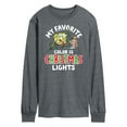 thumbnail image 1 of SpongeBob SquarePants - My Favorite Color Is Christmas Lights - Men's Long Sleeve T-Shirt, 1 of 6