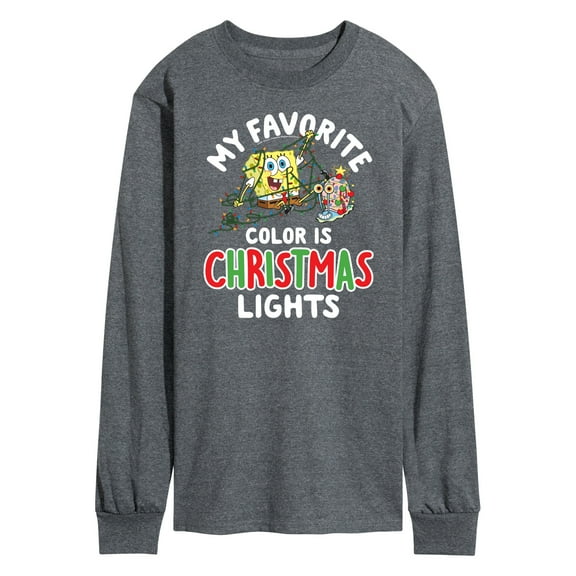 SpongeBob SquarePants - My Favorite Color Is Christmas Lights - Men's Long Sleeve T-Shirt