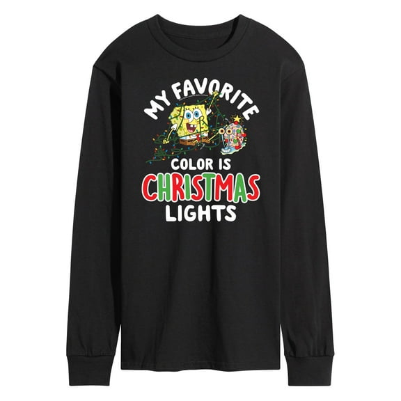 SpongeBob SquarePants - My Favorite Color Is Christmas Lights - Men's Long Sleeve T-Shirt
