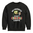 thumbnail image 1 of SpongeBob SquarePants - My Favorite Color Is Christmas Lights - Toddler And Youth Crewneck Fleece Sweatshirt, 1 of 6