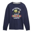 thumbnail image 1 of SpongeBob SquarePants - My Favorite Color Is Christmas Lights - Toddler And Youth Long Sleeve Graphic T-Shirt, 1 of 6