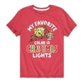 thumbnail image 1 of SpongeBob SquarePants - My Favorite Color Is Christmas Lights - Toddler And Youth Short Sleeve Graphic T-Shirt, 1 of 6