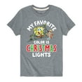 thumbnail image 1 of SpongeBob SquarePants - My Favorite Color Is Christmas Lights - Toddler And Youth Short Sleeve Graphic T-Shirt, 1 of 6