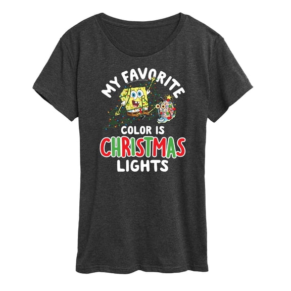 SpongeBob SquarePants - My Favorite Color Is Christmas Lights - Women's Lightweight French Terry Pullover