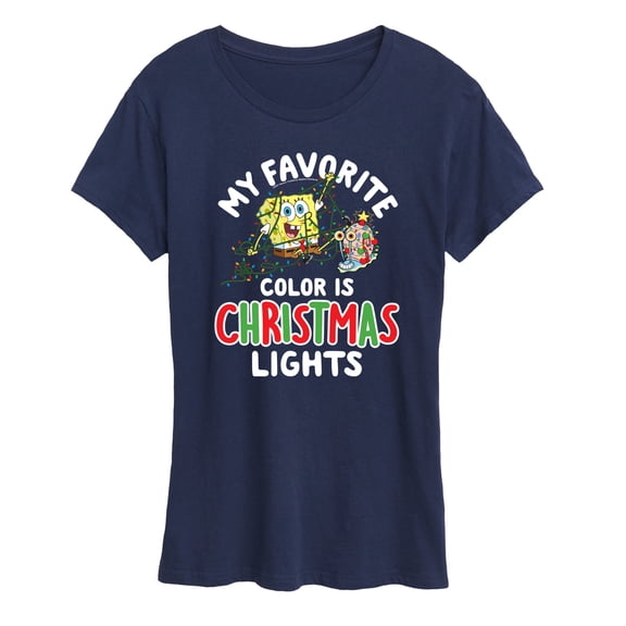 SpongeBob SquarePants - My Favorite Color Is Christmas Lights - Women's Lightweight French Terry Pullover