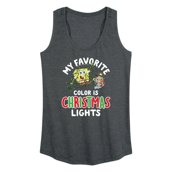 SpongeBob SquarePants - My Favorite Color Is Christmas Lights - Women's Racerback Tank Top