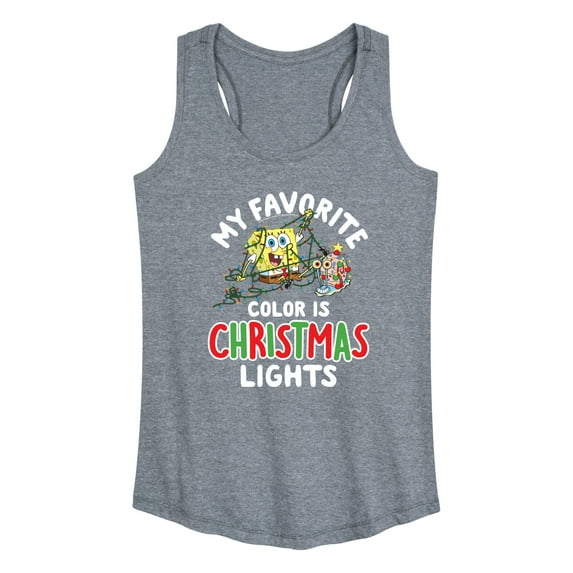SpongeBob SquarePants - My Favorite Color Is Christmas Lights - Women's Racerback Tank Top
