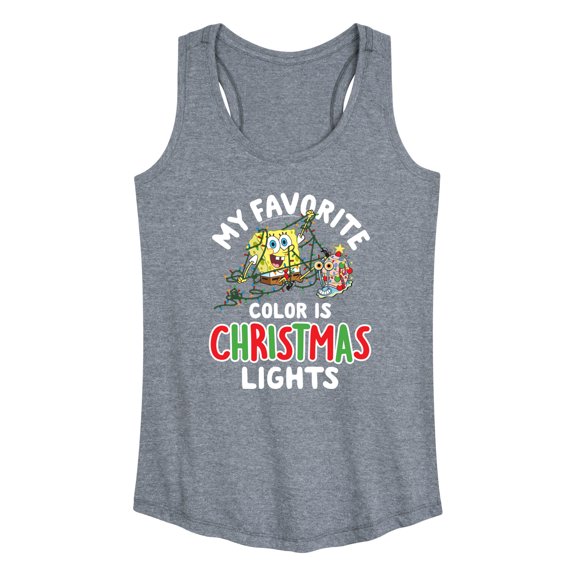 SpongeBob SquarePants - My Favorite Color Is Christmas Lights - Women's Racerback Tank Top