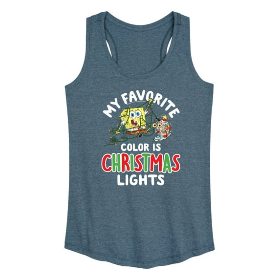 SpongeBob SquarePants - My Favorite Color Is Christmas Lights - Women's Racerback Tank Top