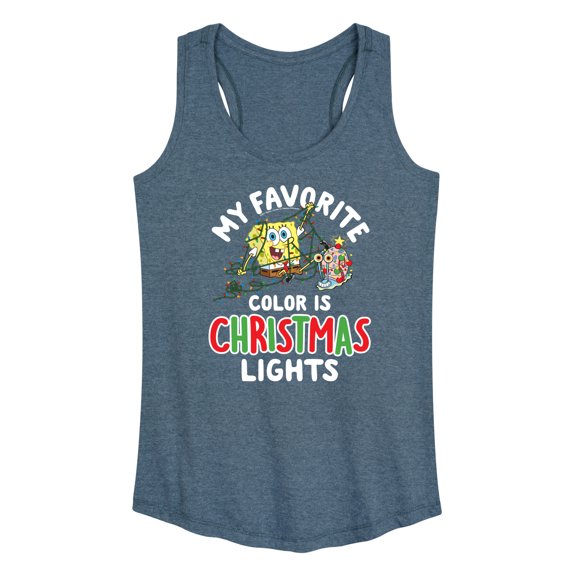 SpongeBob SquarePants - My Favorite Color Is Christmas Lights - Women's Racerback Tank Top