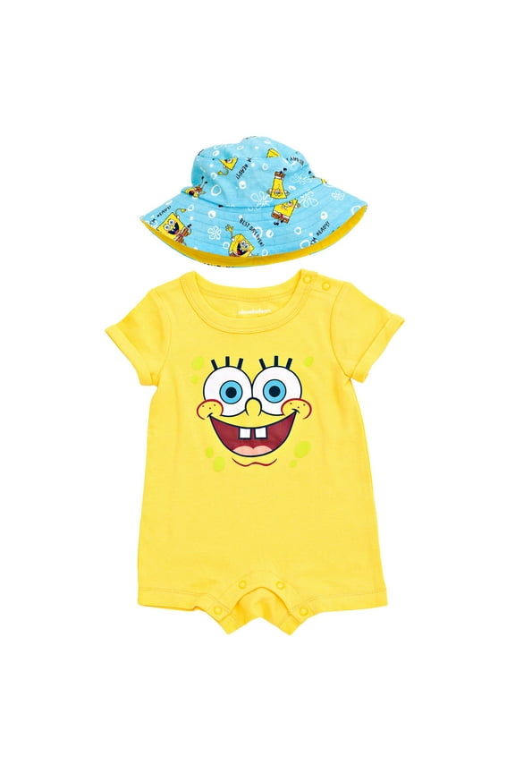 Newborn Baby Boys Romper and Hat Newborn to Infant