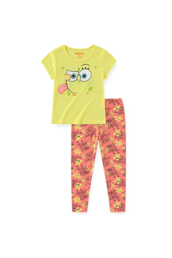 Nickelodeon Short Sleeve Shirt and Legging Pants Set (Girls), 2 Piece Set, Sizes 2T-12