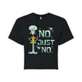 thumbnail image 1 of SpongeBob SquarePants - No Just No - Juniors Cropped Cotton Blend T-Shirt, 1 of 6