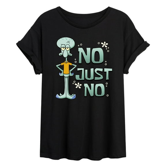 SpongeBob SquarePants - No Just No - Juniors Ideal Flowy Muscle T-Shirt