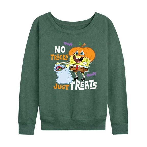 SpongeBob SquarePants - No Tricks Just Treats - Women's Lightweight French Terry Long Sleeve Shirt