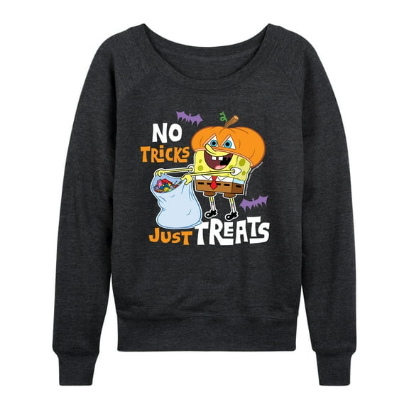 SpongeBob SquarePants - No Tricks Just Treats - Women's Lightweight French Terry Long Sleeve Shirt