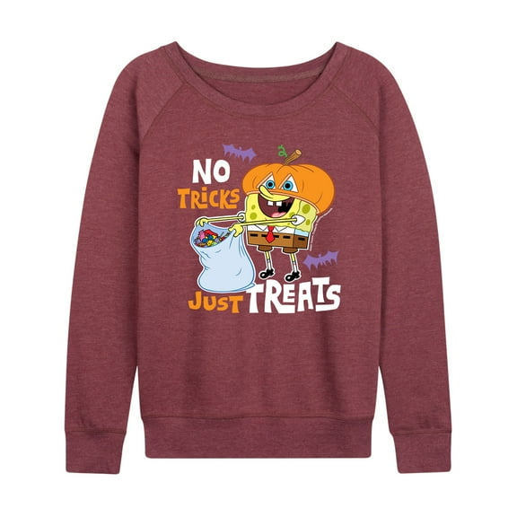SpongeBob SquarePants - No Tricks Just Treats - Women's Lightweight French Terry Long Sleeve Shirt