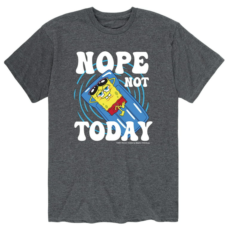 SpongeBob SquarePants - Nope Not Sleeve Short Graphic Today - Men\'s T-Shirt