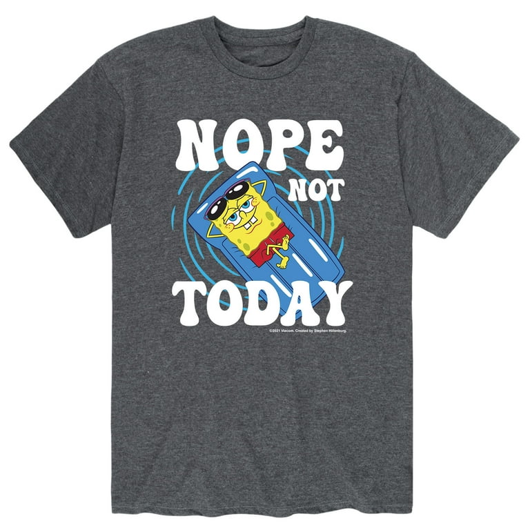 Today SpongeBob - SquarePants Graphic T-Shirt Not Sleeve Nope Short Men\'s -
