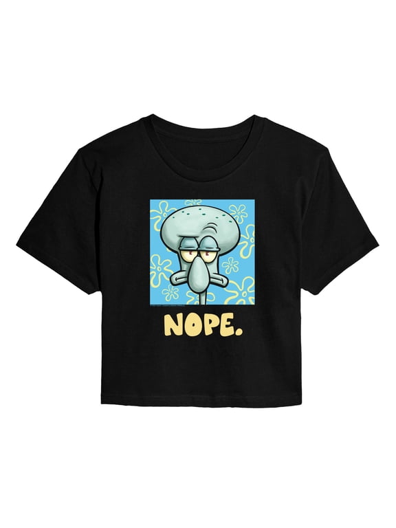 - Nope Squidward - Juniors Cropped Graphic T-Shirt