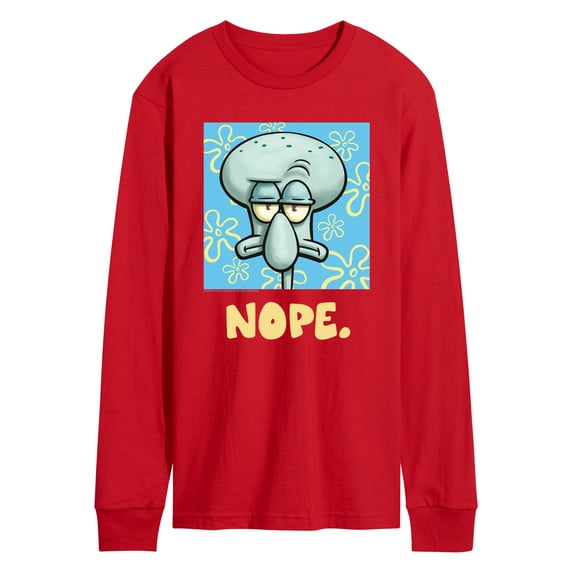 SpongeBob SquarePants - Nope Squidward - Men's Long Sleeve Graphic T-Shirt