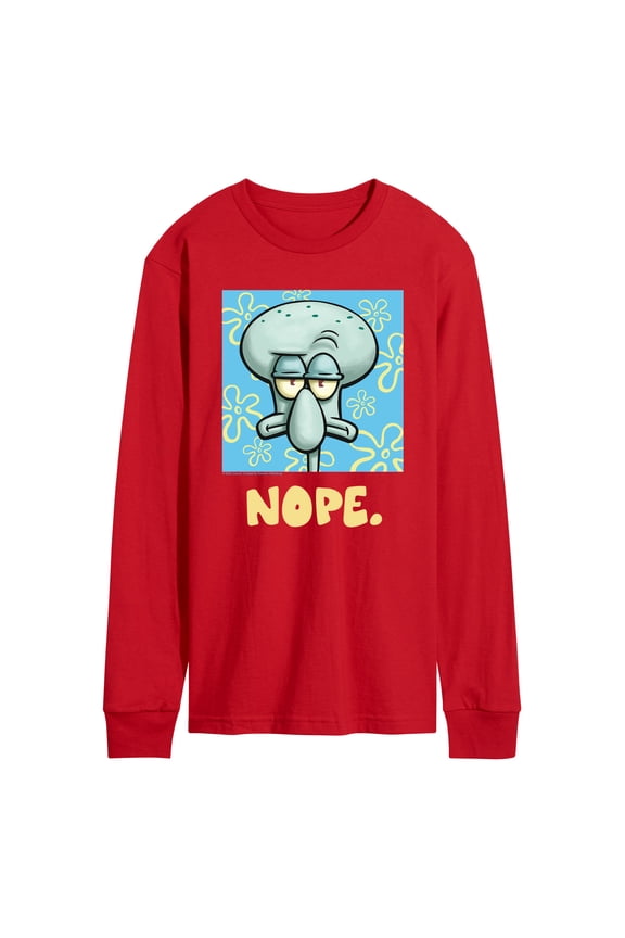 - Nope Squidward - Men's Long Sleeve Graphic T-Shirt