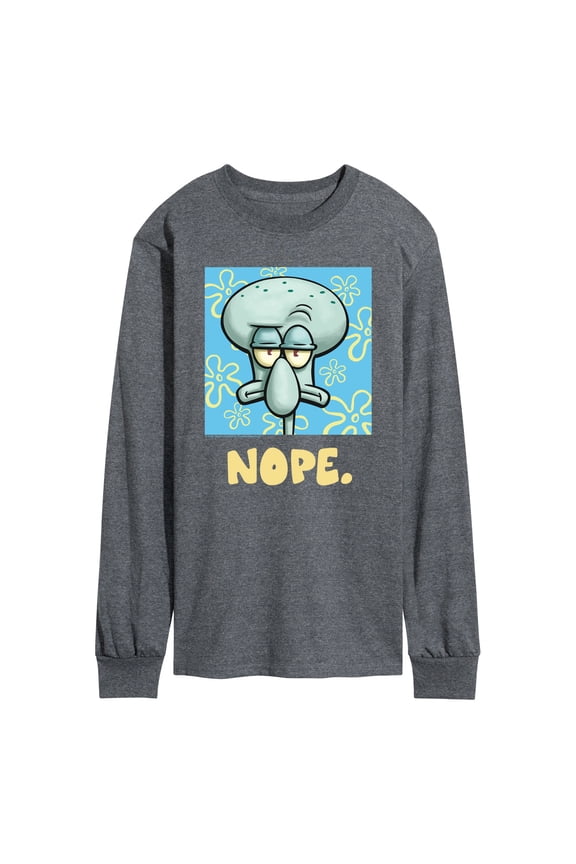 - Nope Squidward - Men's Long Sleeve Graphic T-Shirt