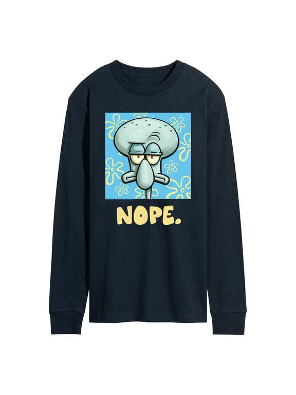 - Nope Squidward Men's Long Sleeve Graphic T-Shirt
