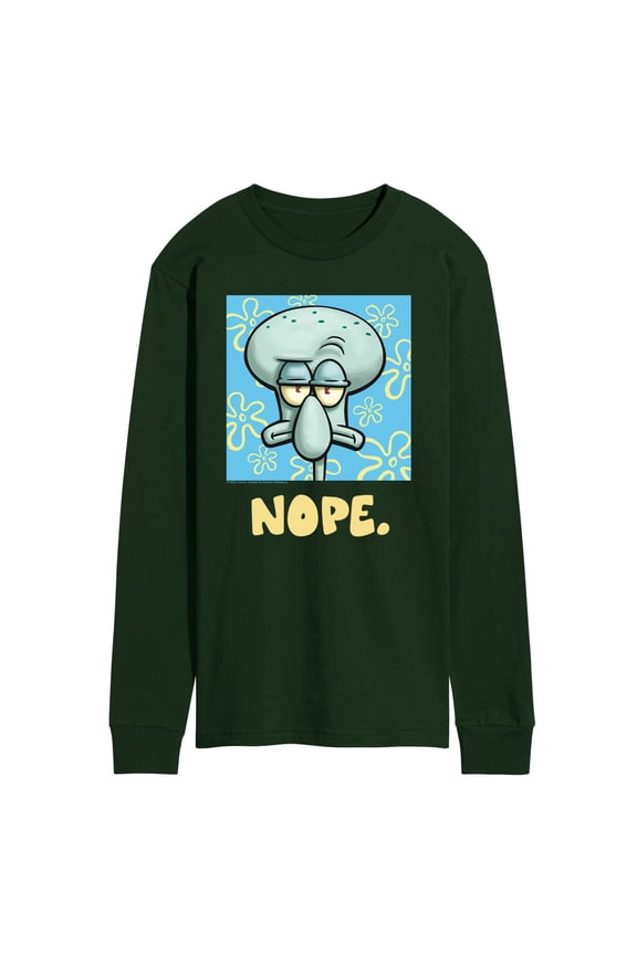 - Nope Squidward - Men's Long Sleeve Graphic T-Shirt