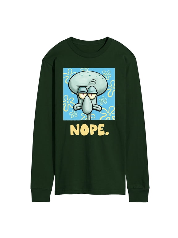 - Nope Squidward Men's Long Sleeve Graphic T-Shirt