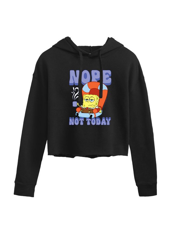 - Not Today Spongebob Women's Cropped Graphic Hoodie