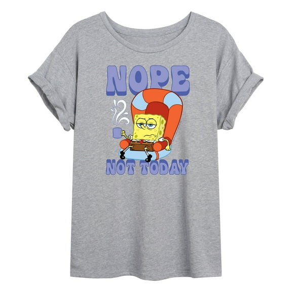SpongeBob SquarePants - Not Today Spongebob - Juniors Ideal Flowy Muscle T-Shirt