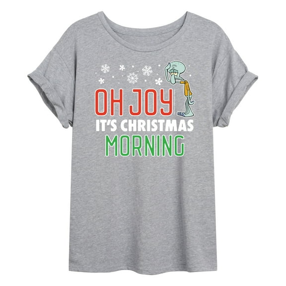 SpongeBob SquarePants - Oh Joy It's Christmas Morning - Juniors Ideal Flowy Muscle T-Shirt