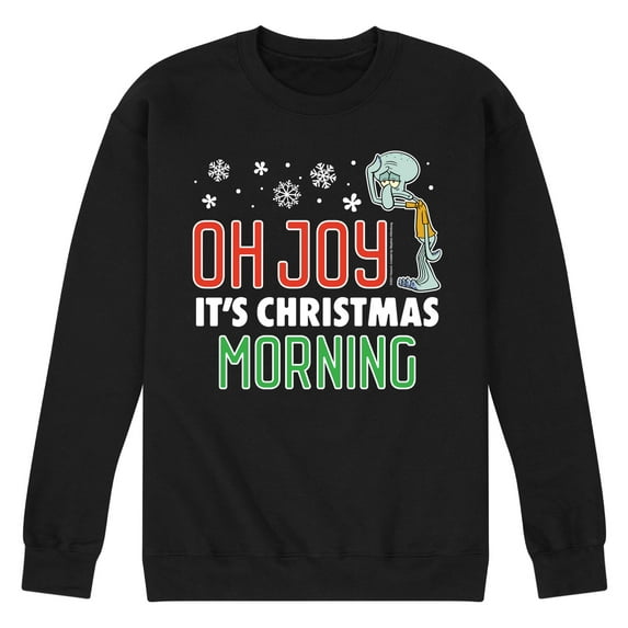 SpongeBob SquarePants - Oh Joy It's Christmas Morning - Men's Crew Neck Fleece Pullover