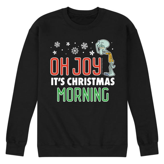 SpongeBob SquarePants - Oh Joy It's Christmas Morning - Men's Crew Neck Fleece Pullover
