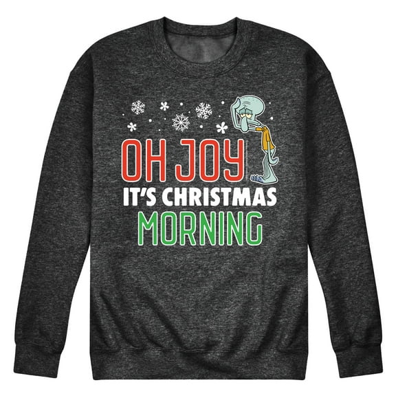 SpongeBob SquarePants - Oh Joy It's Christmas Morning - Men's Crew Neck Fleece Pullover