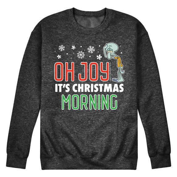 SpongeBob SquarePants - Oh Joy It's Christmas Morning - Men's Crew Neck Fleece Pullover