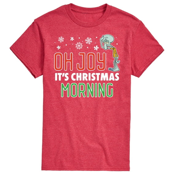 SpongeBob SquarePants - Oh Joy It's Christmas Morning Squidward - Men's Short Sleeve Graphic T-Shirt