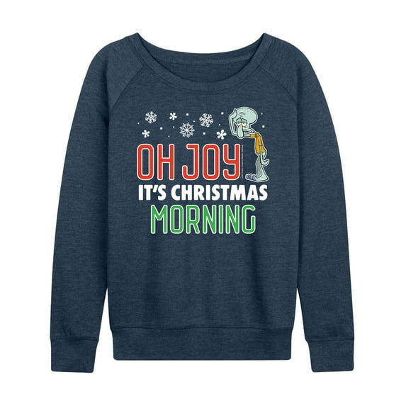 SpongeBob SquarePants - Oh Joy It's Christmas Morning - Women's Lightweight French Terry Long Sleeve Shirt