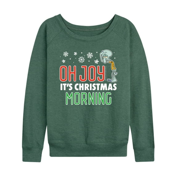 SpongeBob SquarePants - Oh Joy It's Christmas Morning - Women's Lightweight French Terry Long Sleeve Shirt