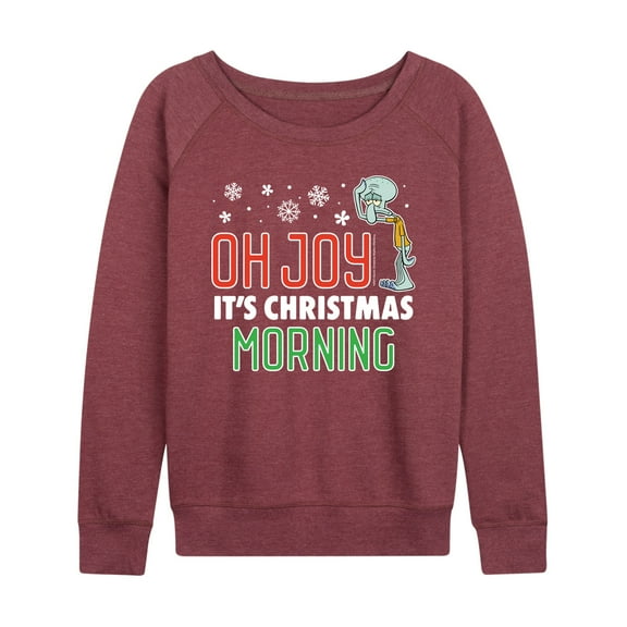 SpongeBob SquarePants - Oh Joy It's Christmas Morning - Women's Lightweight French Terry Long Sleeve Shirt