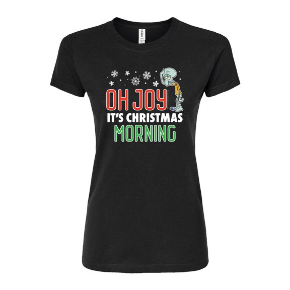 SpongeBob SquarePants - Oh Joy Its Christmas Morning - Juniors Fitted Graphic T-Shirt