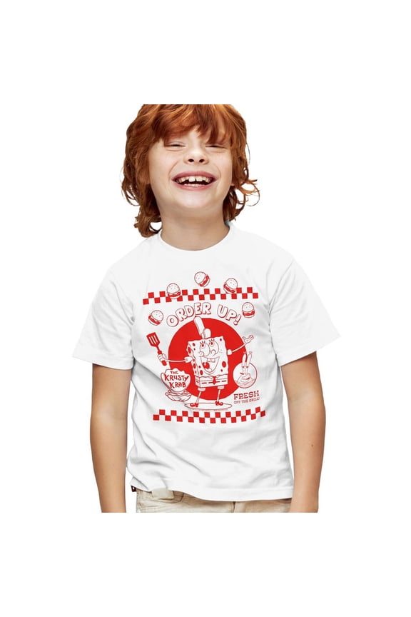 Order Up! Kids T Shirt for Youth Boys and Girls, White, Medium